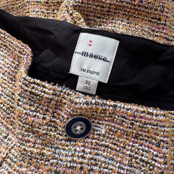 Anthropologie Maeve The Colette Cropped Wide Leg Pants Tweed Orange 34 - Picture 10 of 14